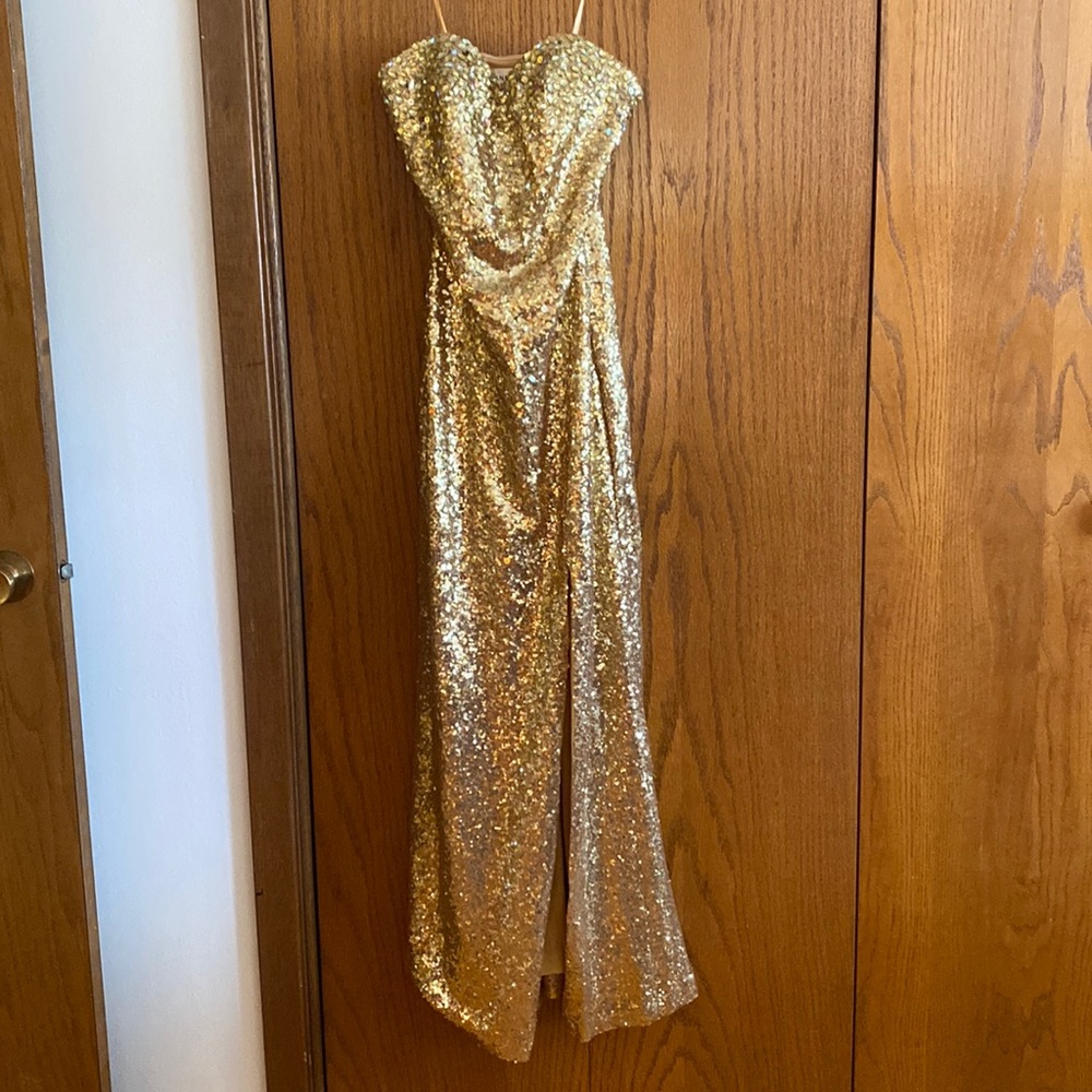 Gold beaded / sequined gown